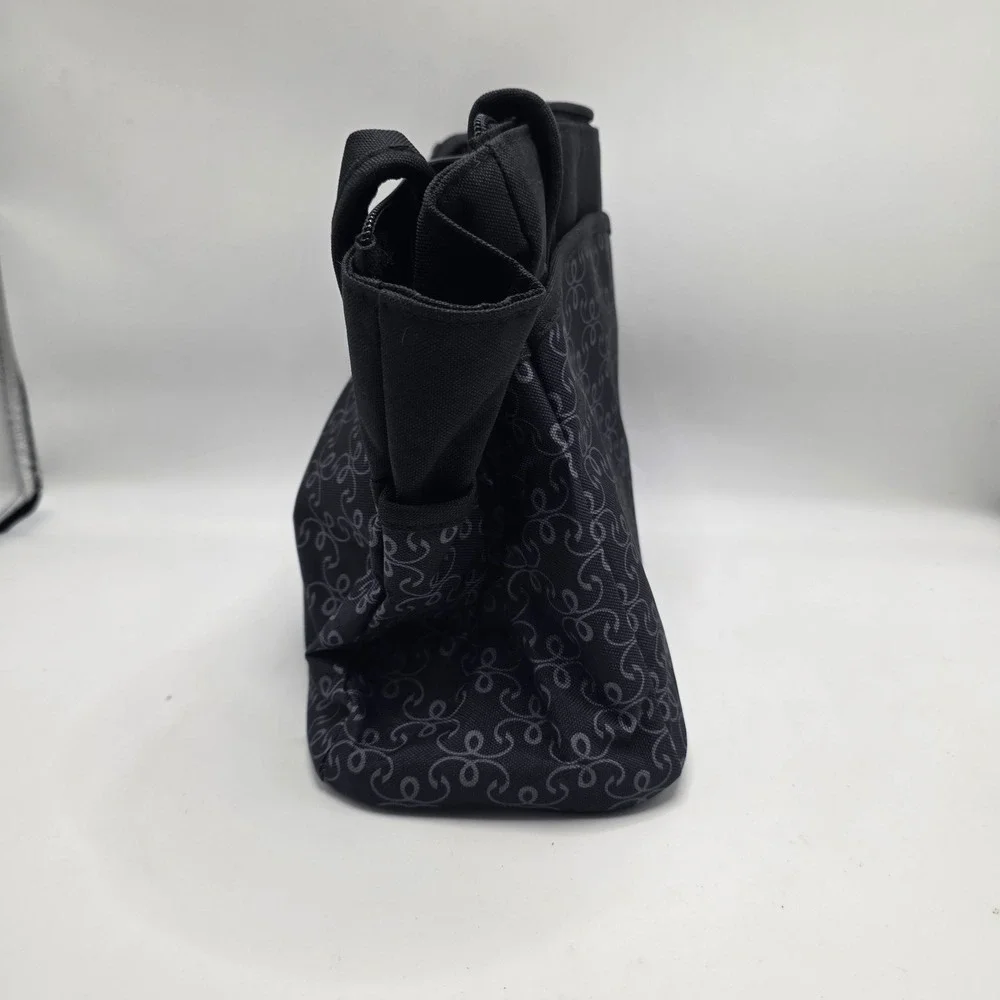 The First Years Diaper Bag Tote Unisex Black‎ Grey Swirl Canvas Travel Organizer
